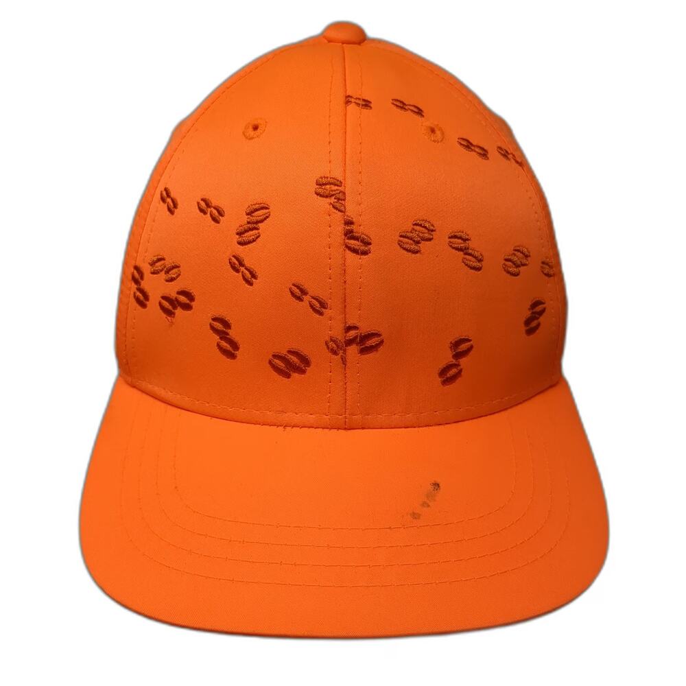 Rep Your Water Snapback Hat Orange OSFM Animal Hoof Print Hunt Explore Conserve